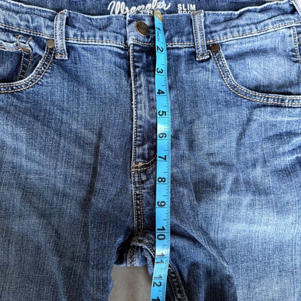Wrangler Retro Slim Boot Men 33x34 Medium Wash Stretch Denim Jeans WLT77LY - Picture 9 of 12